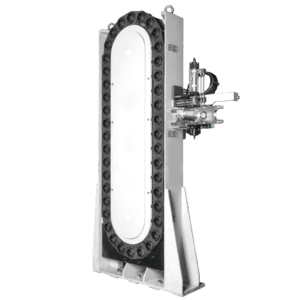 Chain-type hydraulic swing arm tool magazine