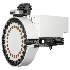 Disc-type hydraulic linear moving tool magazine